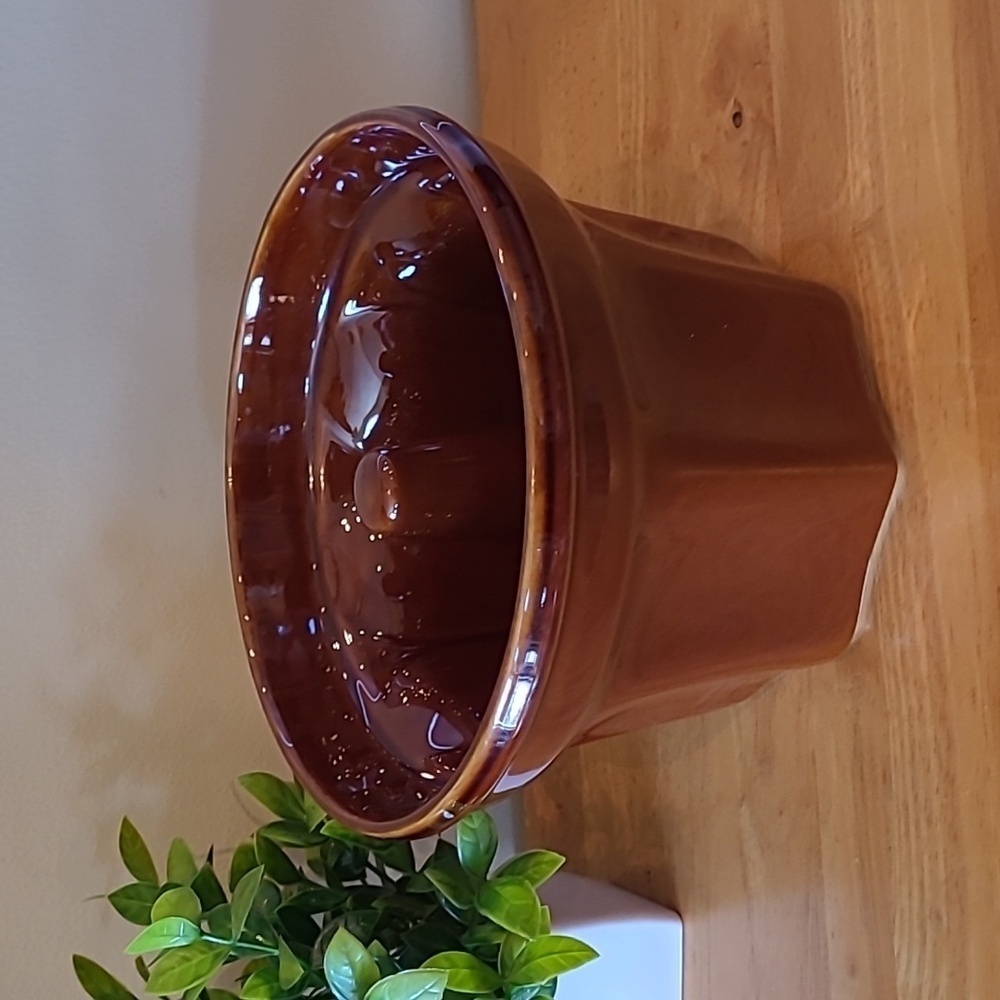 WILLIAMS-SONOMA Monkey Bread Mold Brown Glazed Heavy Ceramic